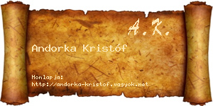 Andorka Kristóf névjegykártya