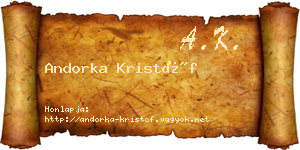 Andorka Kristóf névjegykártya
