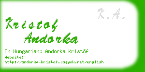 kristof andorka business card